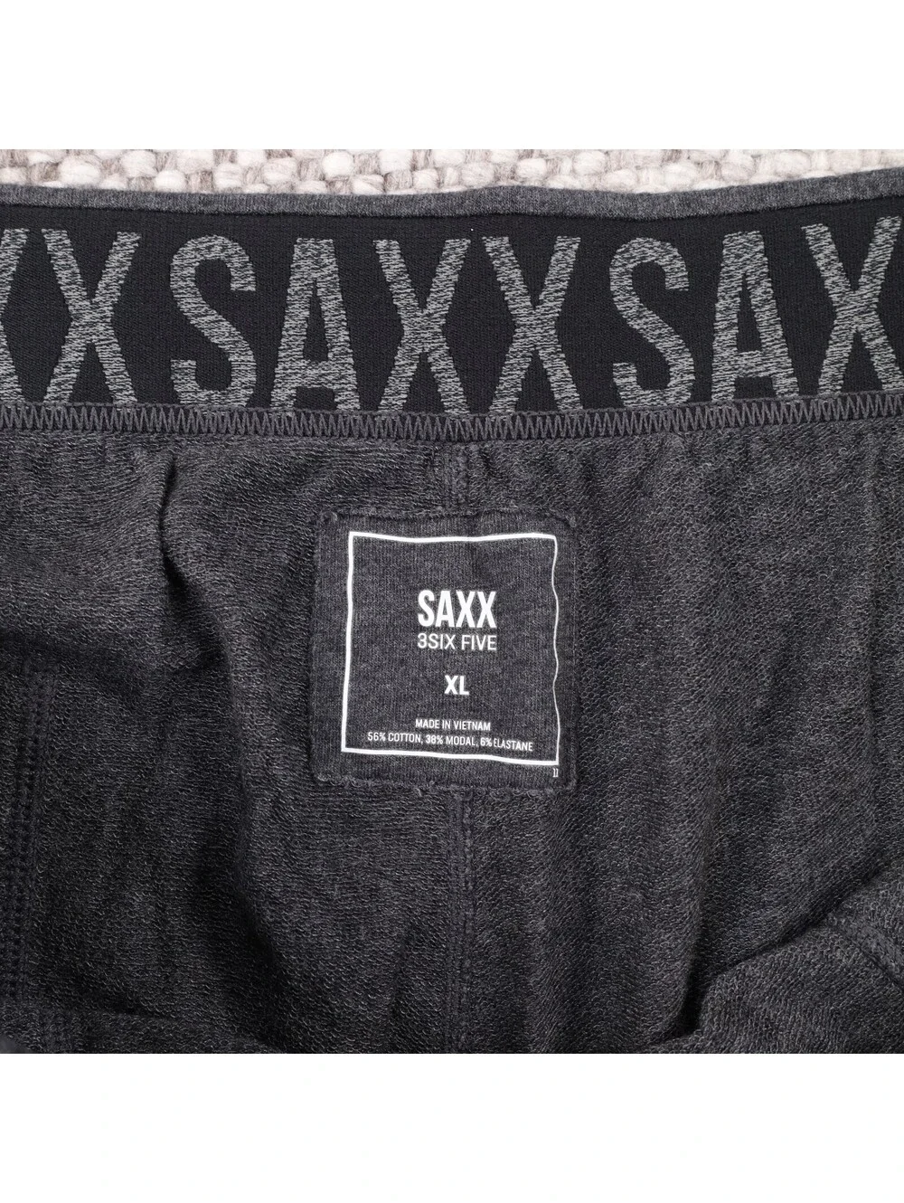Saxx 3Six Five Joggers Mens XL XXL Charcoal Grey Sleep Sweatpants Relax Pajamas